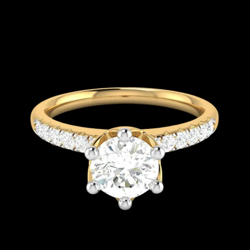 1-Carat Solitaire Diamond Shank Yellow Gold Ring JL AU G 105Y-C