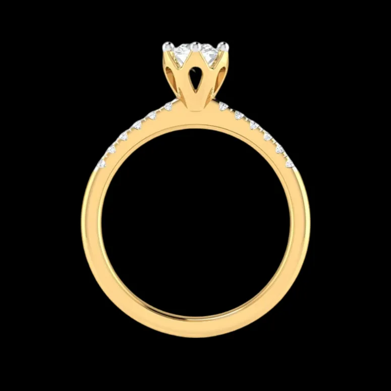 1-Carat Solitaire Diamond Shank Yellow Gold Ring JL AU G 105Y-C