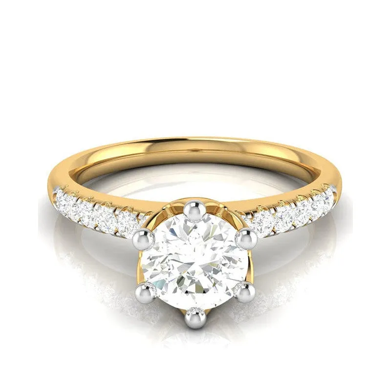 1-Carat Solitaire Diamond Shank Yellow Gold Ring JL AU G 105Y-C