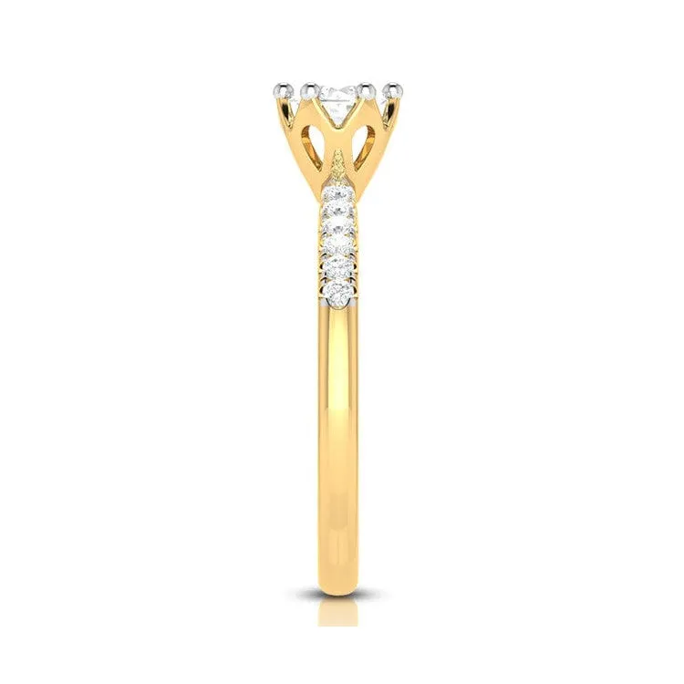 1-Carat Solitaire Diamond Shank Yellow Gold Ring JL AU G 105Y-C
