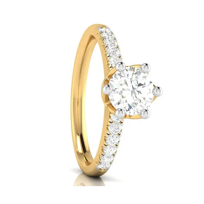 1-Carat Solitaire Diamond Shank Yellow Gold Ring JL AU G 105Y-C