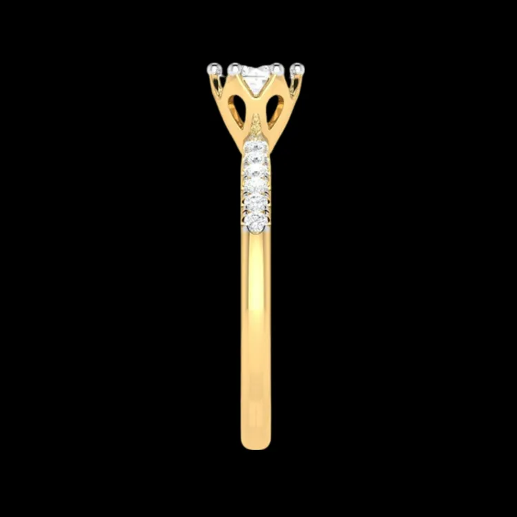 1-Carat Solitaire Diamond Shank Yellow Gold Ring JL AU G 105Y-C