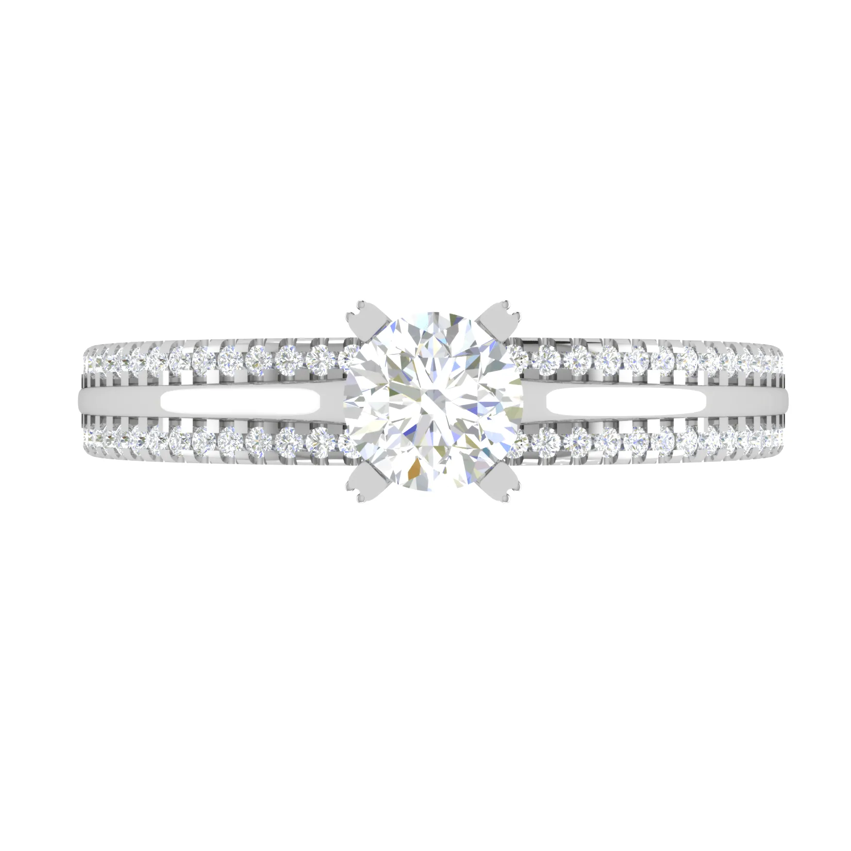 1-Carat Solitaire Diamond Split Shank Platinum Ring JL PT RP RD 142-C
