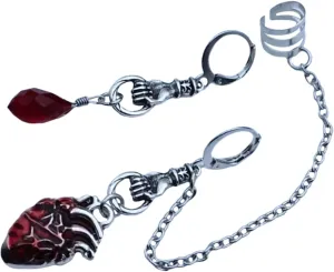1 Pair Asymmetrical Earrings for Women Stylish Gothic Heart Drop Earrings