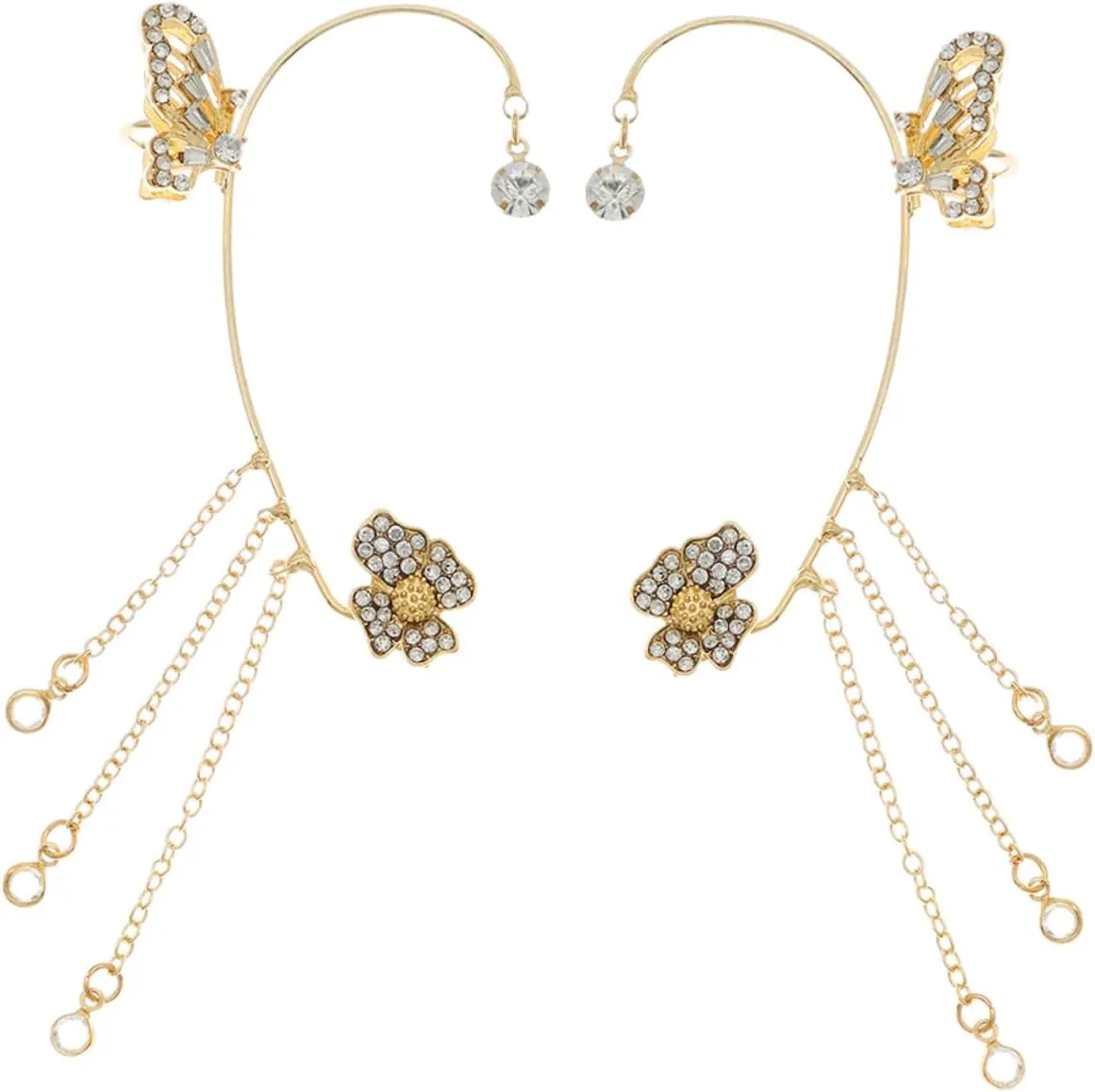 1 Pair Butterfly Ear for Women Korean Earrings with Tassel Design for Special Occasions Everyday Wear present for Teen Fashion Lovers