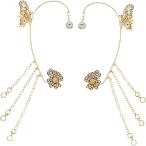 1 Pair Butterfly Ear for Women Korean Earrings with Tassel Design for Special Occasions Everyday Wear present for Teen Fashion Lovers