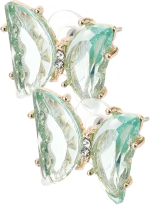 1 Pair Butterfly Zircon Earrings for Women Minimalist Fashion Studs Sparkling Transparent Stones Vibrant Boutique Jewelry for Everyday Wear and Special Occasions