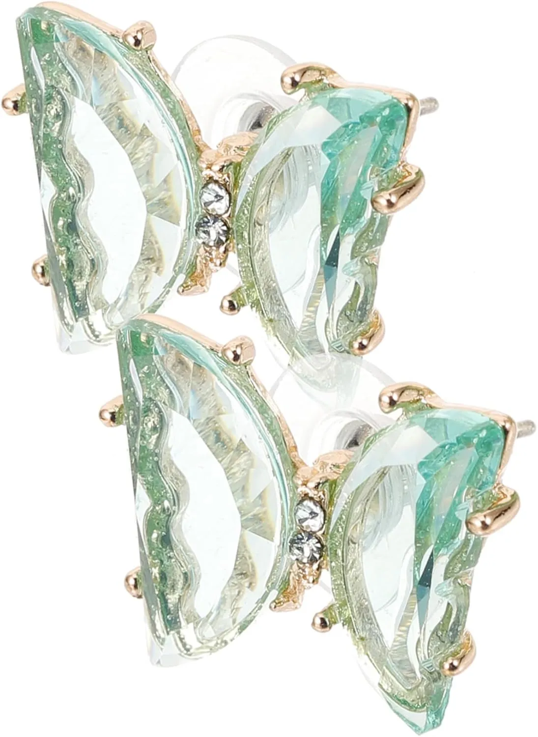 1 Pair Butterfly Zircon Earrings for Women Minimalist Fashion Studs Sparkling Transparent Stones Vibrant Boutique Jewelry for Everyday Wear and Special Occasions