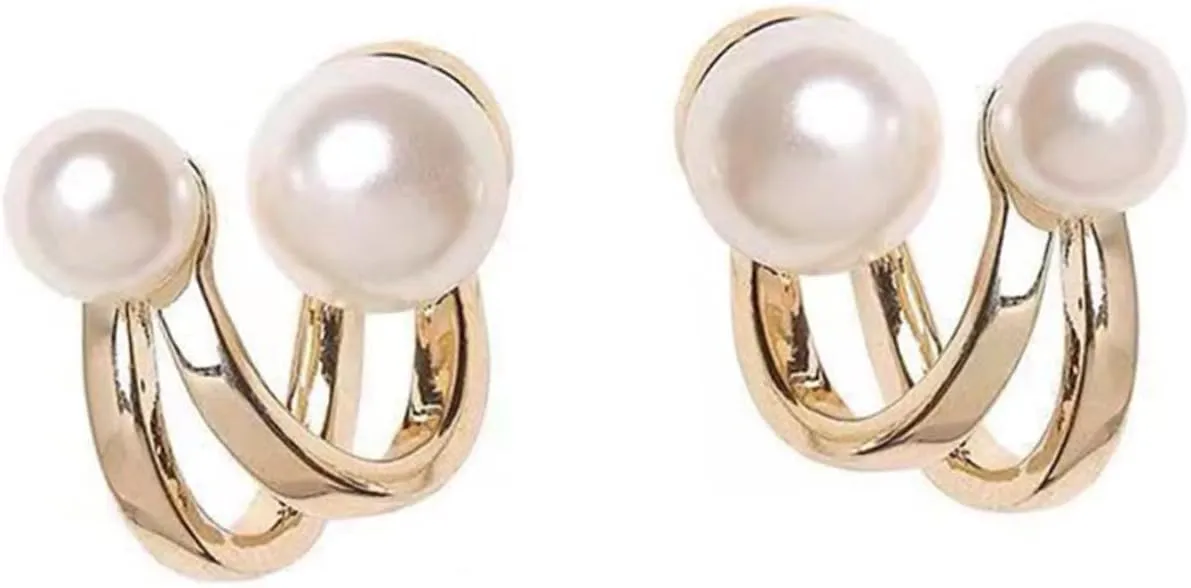 1 Pair Clip On Pearl Earrings for Women Non Pierced Pearl Earring Fashion Jewelry Accessories Elegant Ear for Stylish Looks