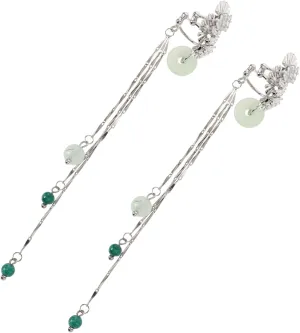 1 Pair Minimalist Clip Earrings for Women Tassel Zircon Ear Clips Lightweight Drop Earrings for Parties Banquets and Everyday Wear