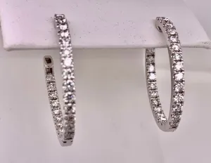 10K LAB Diamond Hoop Earrings