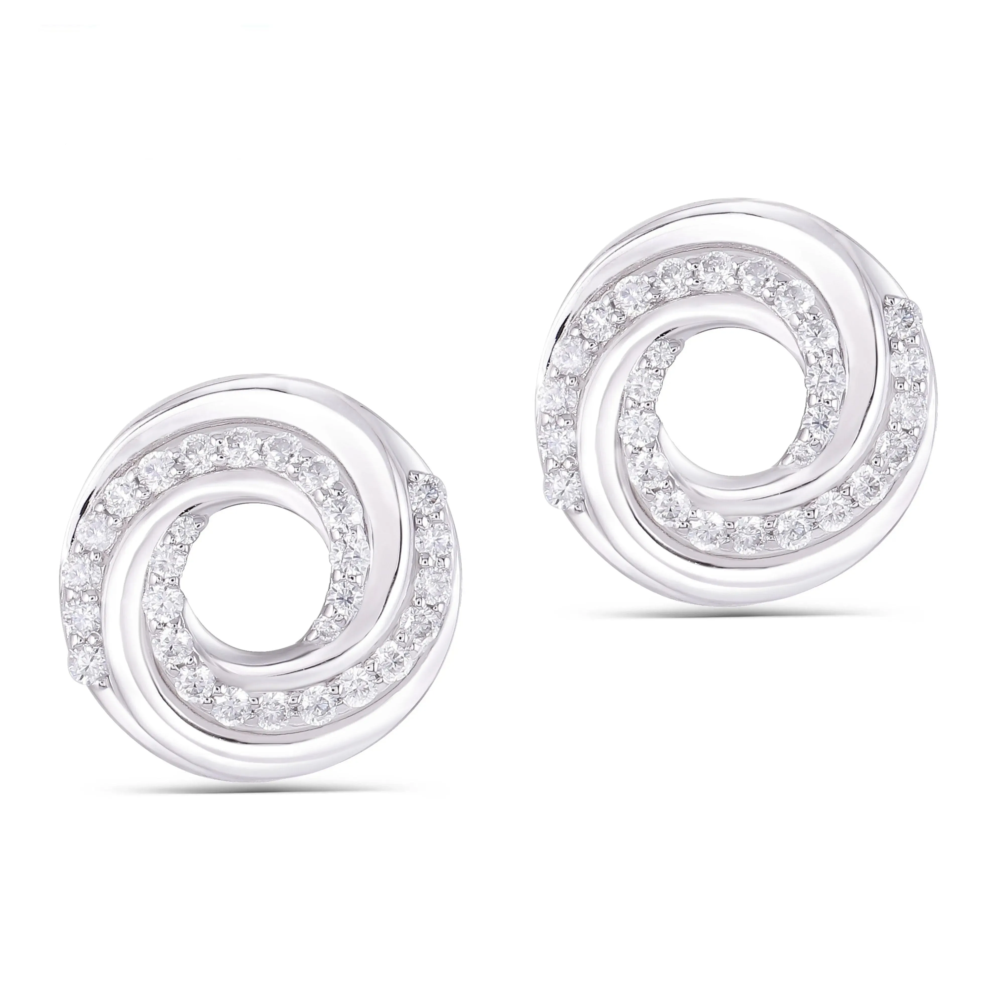 10k White Gold & Platinum Plated Silver About 0.6ctw