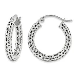 10K White Gold Pierced Hoops
