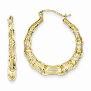 10k Yellow Gold Polished Hollow Classic Earrings