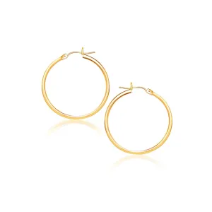 10k Yellow Gold Polished Hoop Earrings (40 mm) Weight 1.6 grams