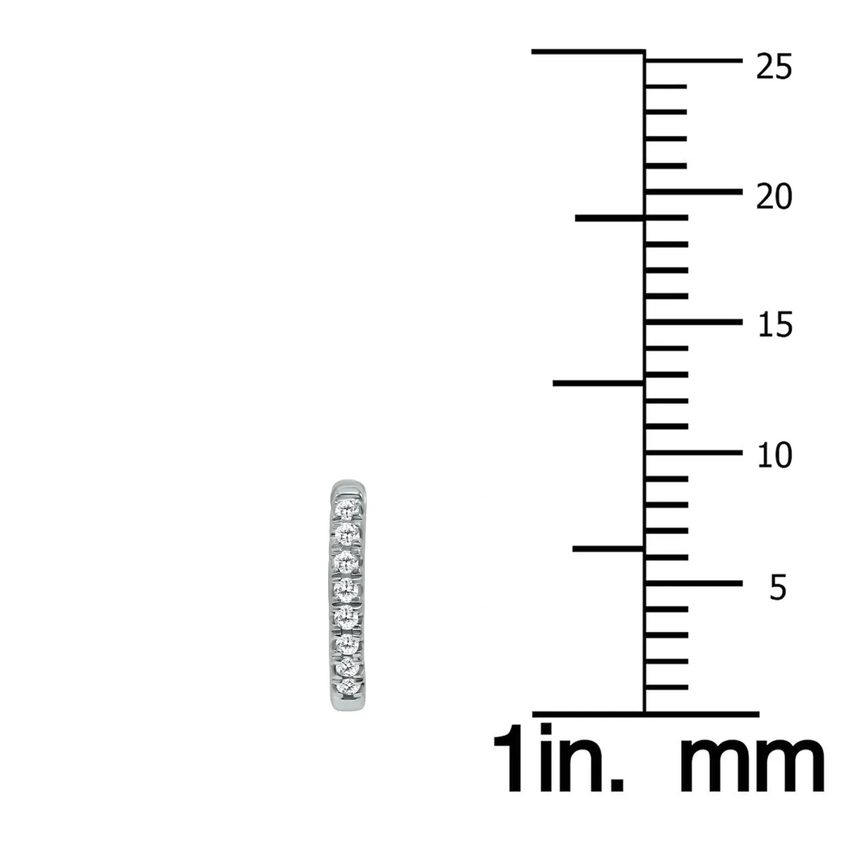 1/10 Carat TW Small Diamond Huggie Hoop Earrings in 10K White Gold