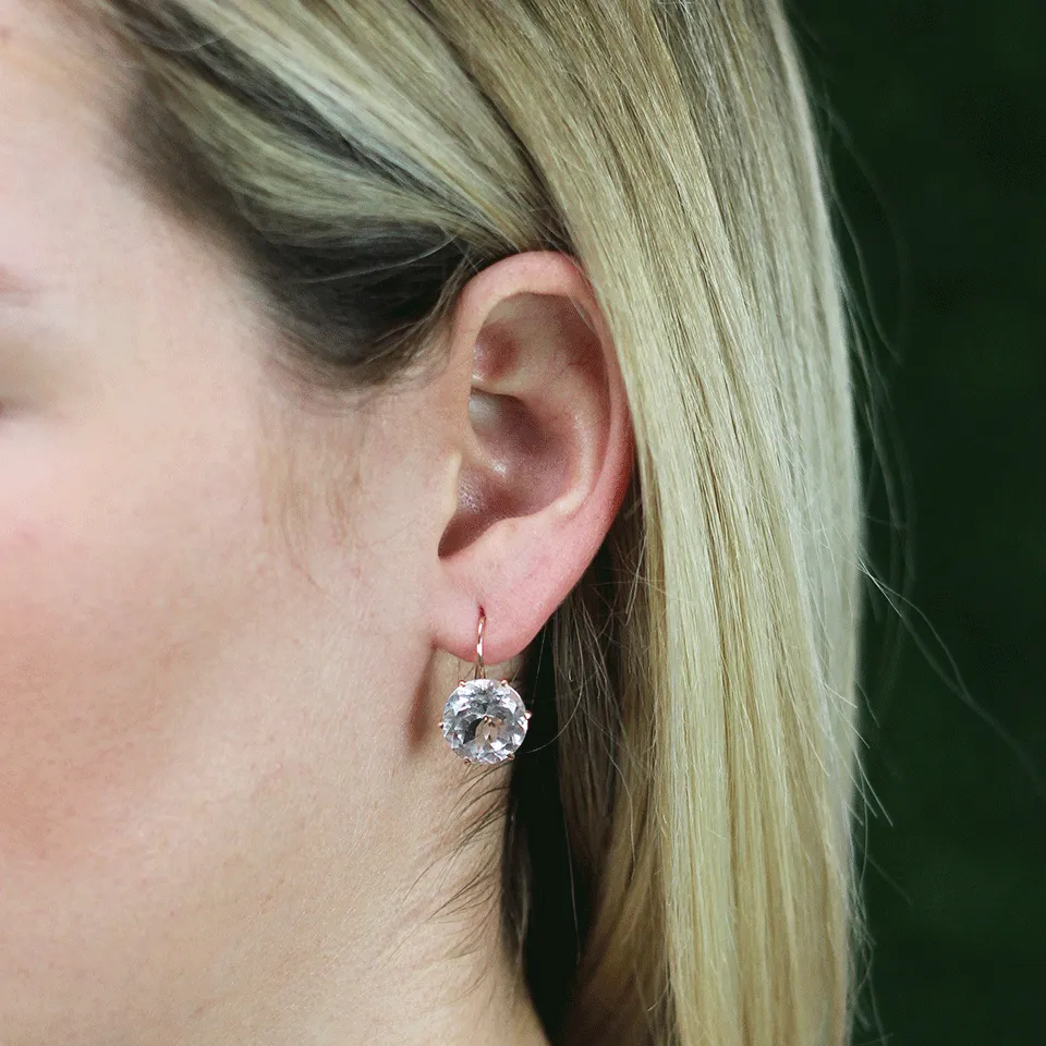 12MM Rock Crystal Drop Earrings