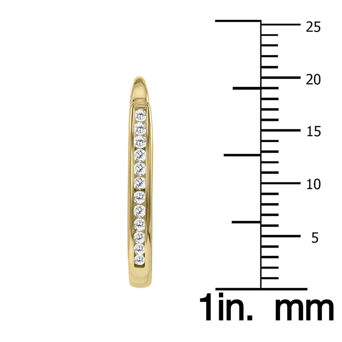 1/4 Carat TW Channel Set Diamond Hoop Earrings in 10K Yellow Gold