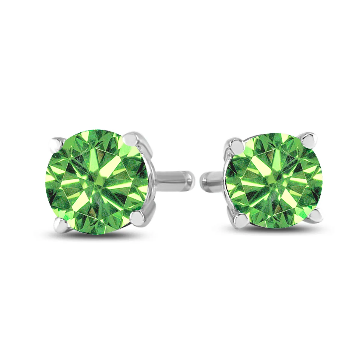 1/4 Ctw Round Genuine Diamond Solitaire Stud Earrings In 10K