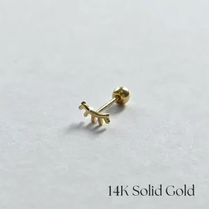 14K Eyelash Cartilage Earring