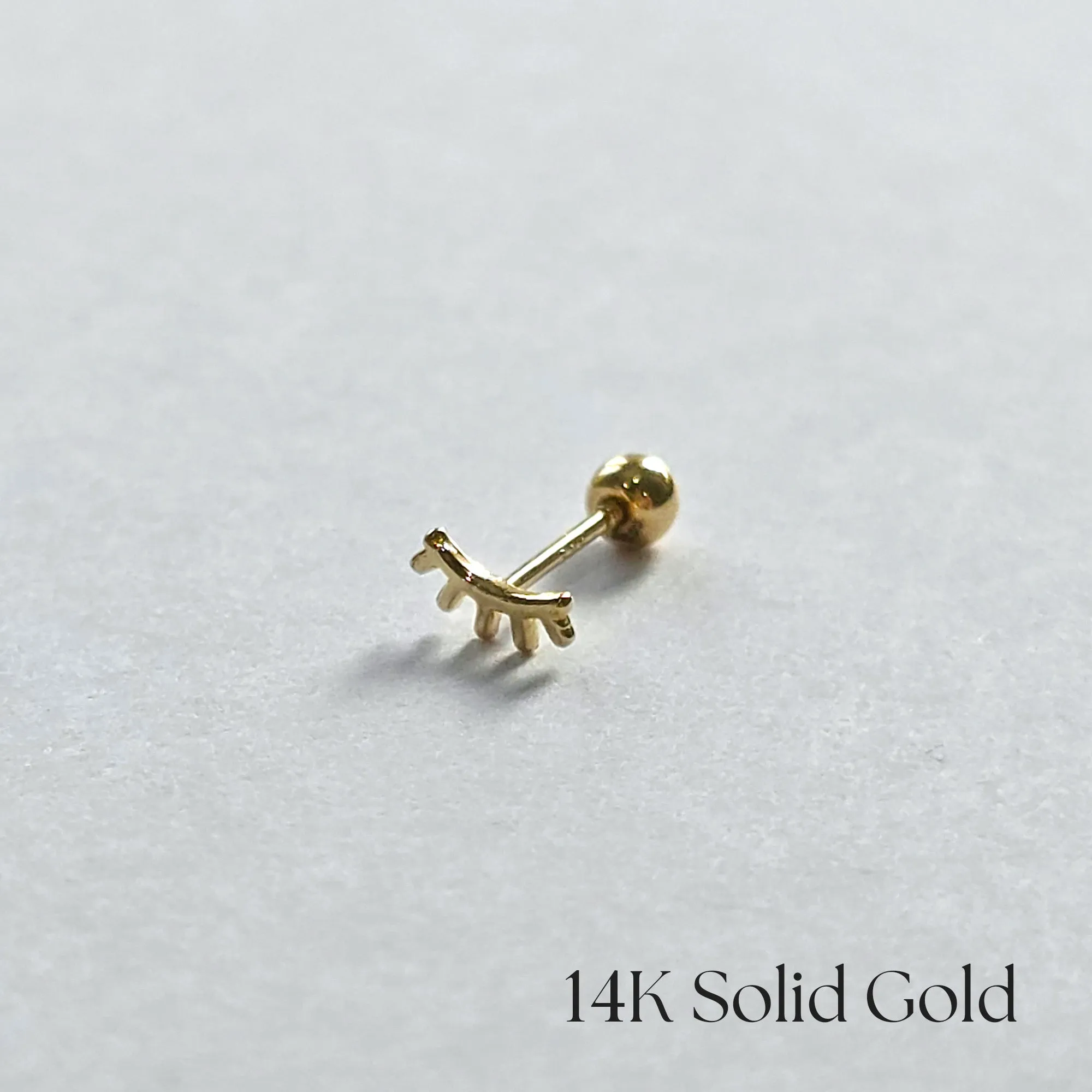14K Eyelash Cartilage Earring
