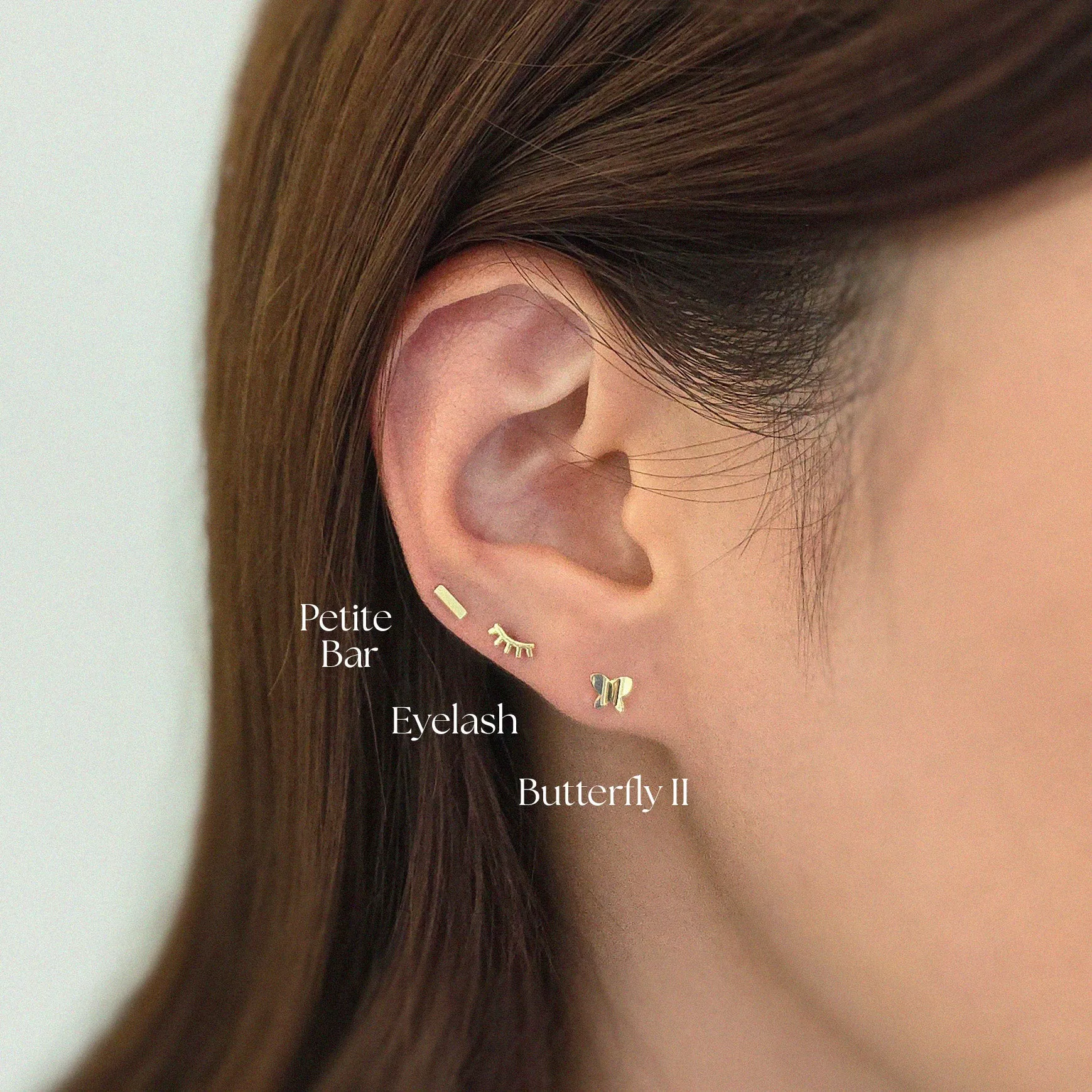 14K Eyelash Cartilage Earring