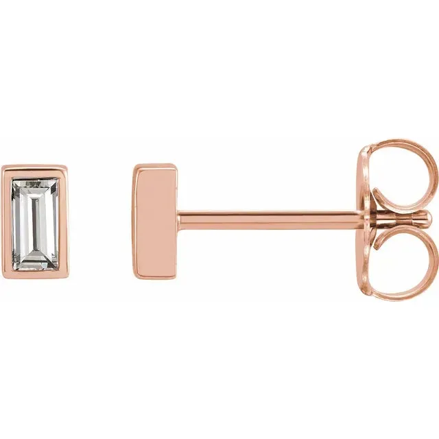 14K Gold 1/5 CTW Diamond Bezel-Set Earrings