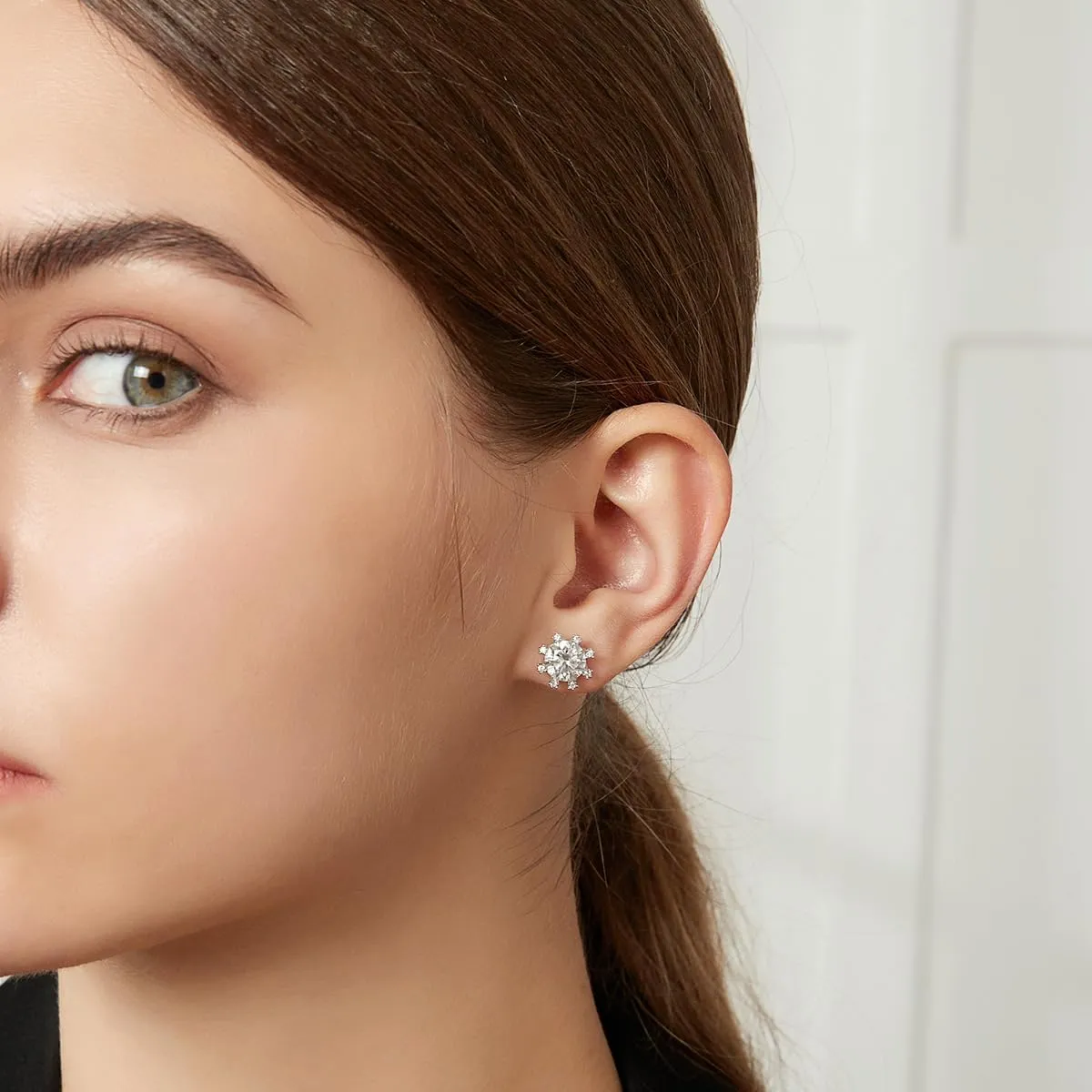 14K Gold 1ct/2ct Diamond Flower Stud Earrings for Women, VVS1 D-Color, Appropriate Gift for Any Event