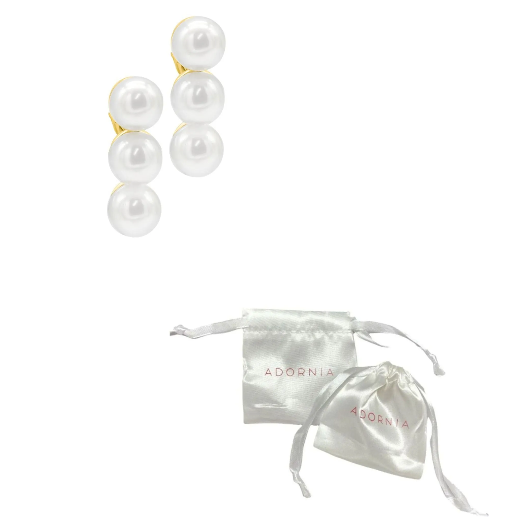 14K Gold Plated Oversized Pearl Bar Studs Earrings
