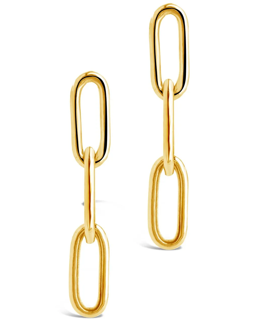 14K Italian Gold Paperclip Chain Drop Earrings