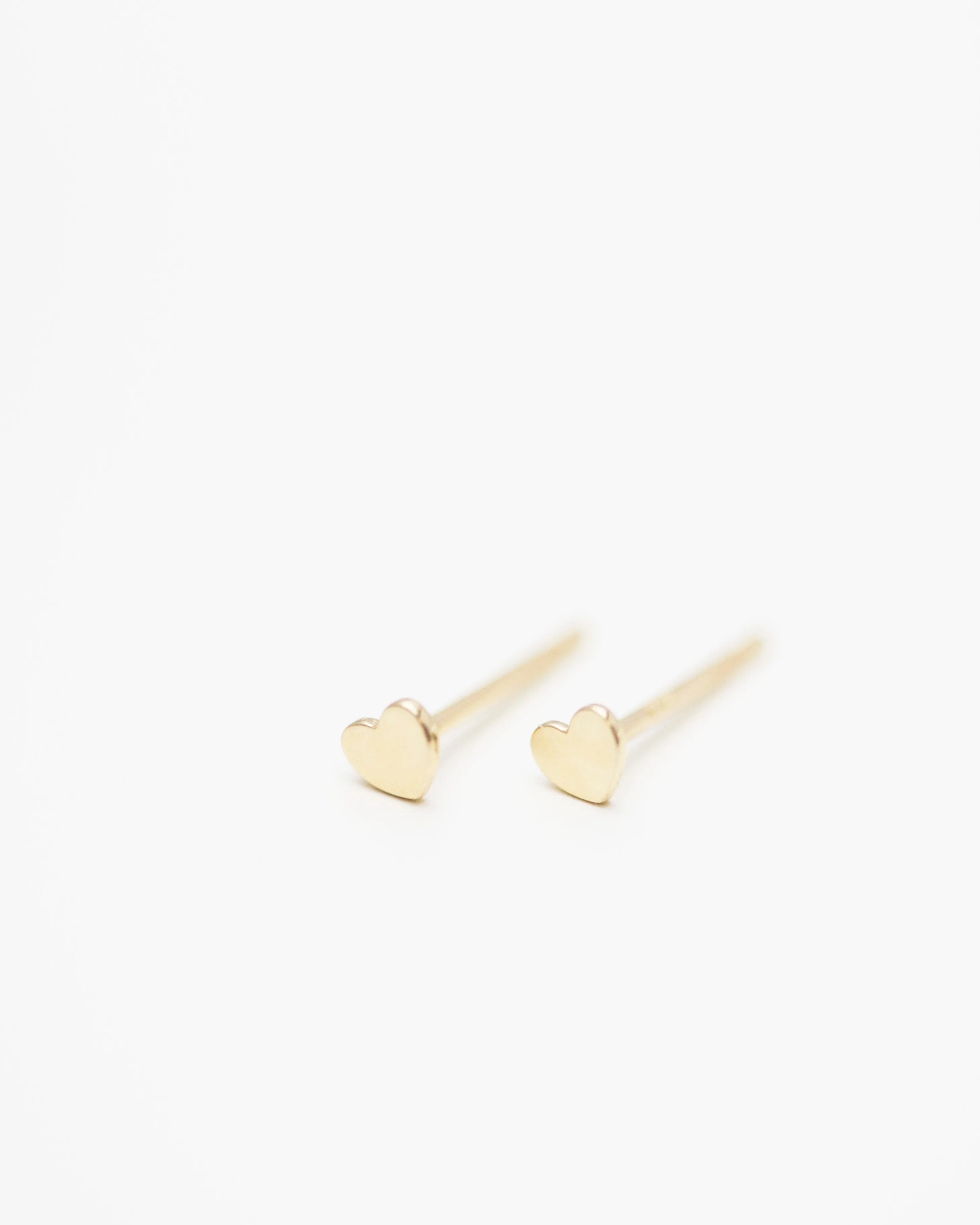 14K Mini Heart Stud Earrings