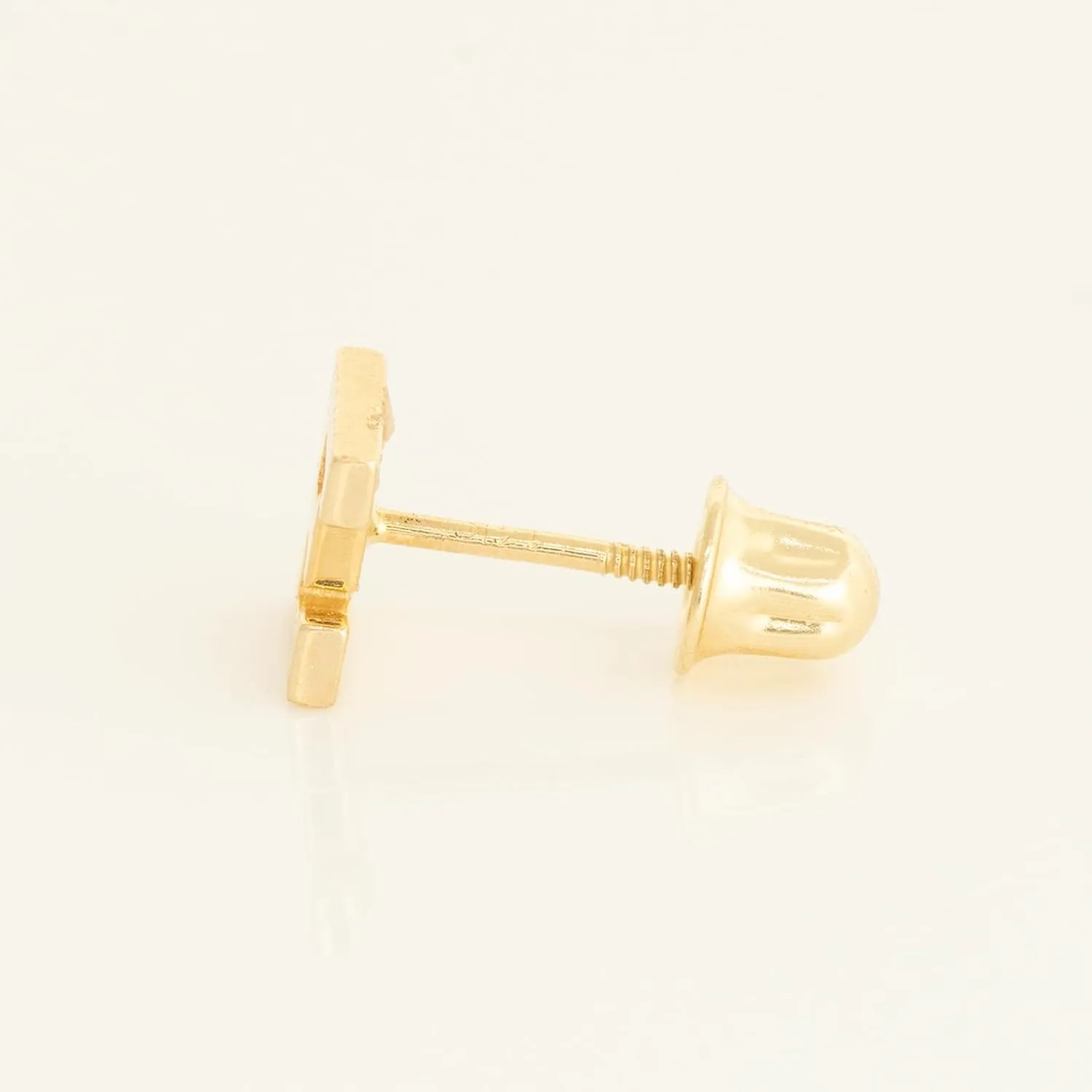 14K REAL Solid Gold Initial Stud Earrings – Post Earrings with Secure Screw Back – Ideal for multi Piercings - Perfect for Minimalist Design - Sold as a Pair