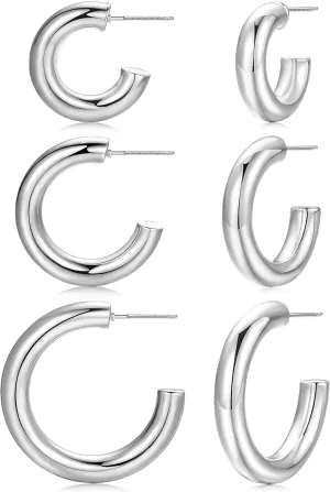 14K Small Gold Plated Hoop Studs Earrings for Women, Fashion Hypoallergenic Dainty Minimalist CZ Ball Chain Earrings for Birthday Party Christmas Jewelry Gift.