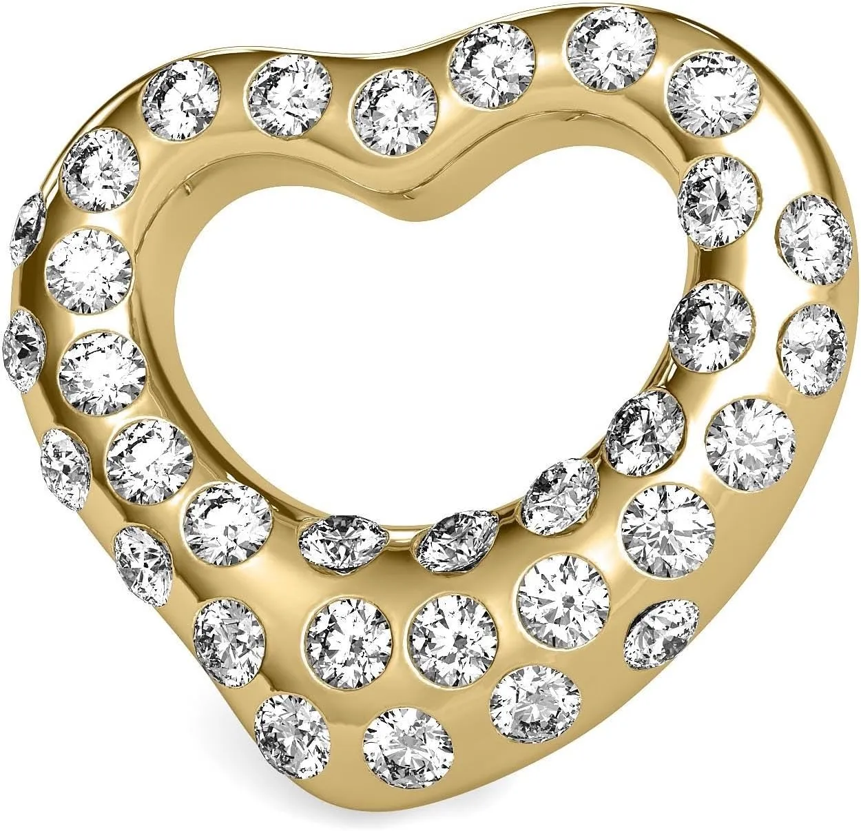 14K Solid Gold Puffy Heart Diamond Stud Earrings – Lab-Grown Diamonds, EF-VS Clarity, Push-Back Clasps – Available in White, Yellow, and Rose Gold