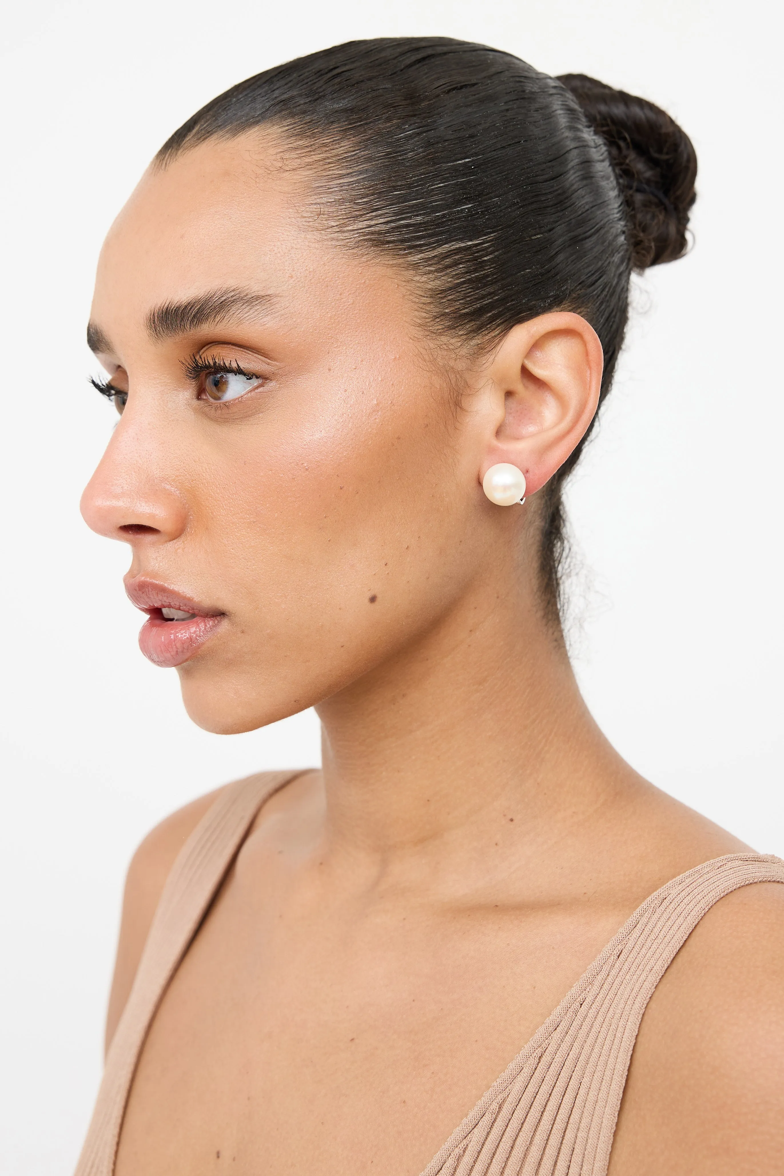 14K White Gold Freshwater Culture Pearl Earrings