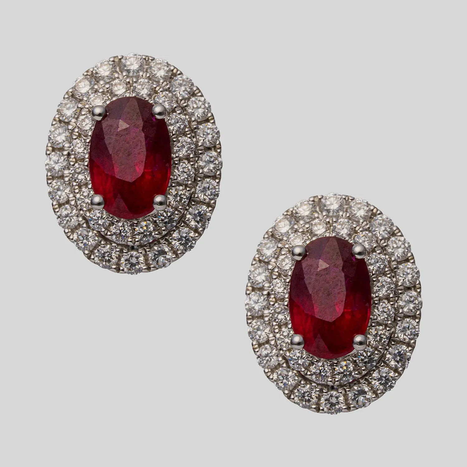 14k White Gold Ruby (1.32ct.) Earrings