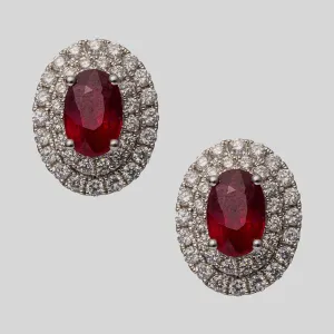 14k White Gold Ruby (1.32ct.) Earrings