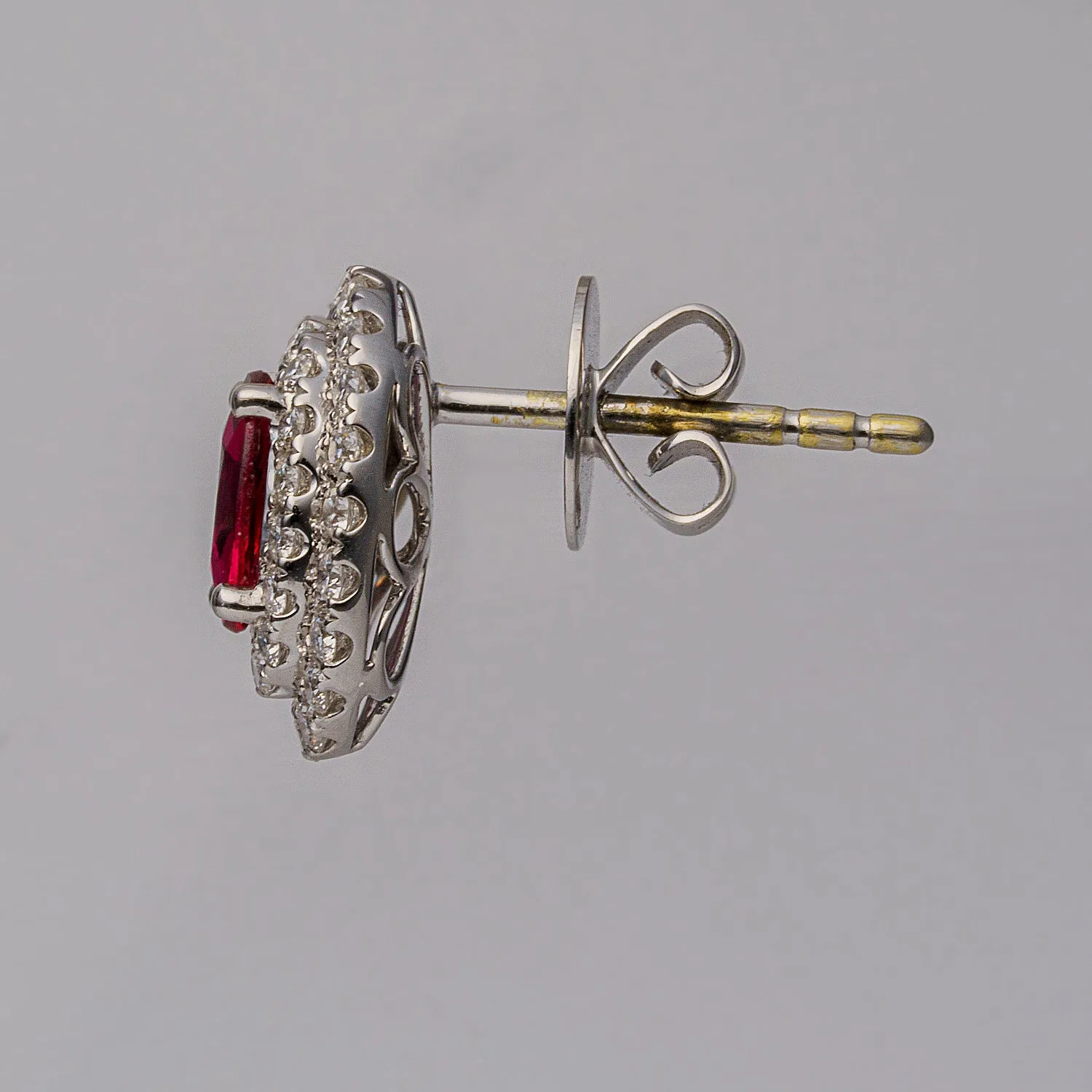 14k White Gold Ruby (1.32ct.) Earrings