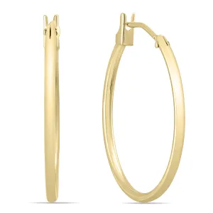 14K Yellow Gold 21Mm Hoop Earrings (1.5Mm Gauges)