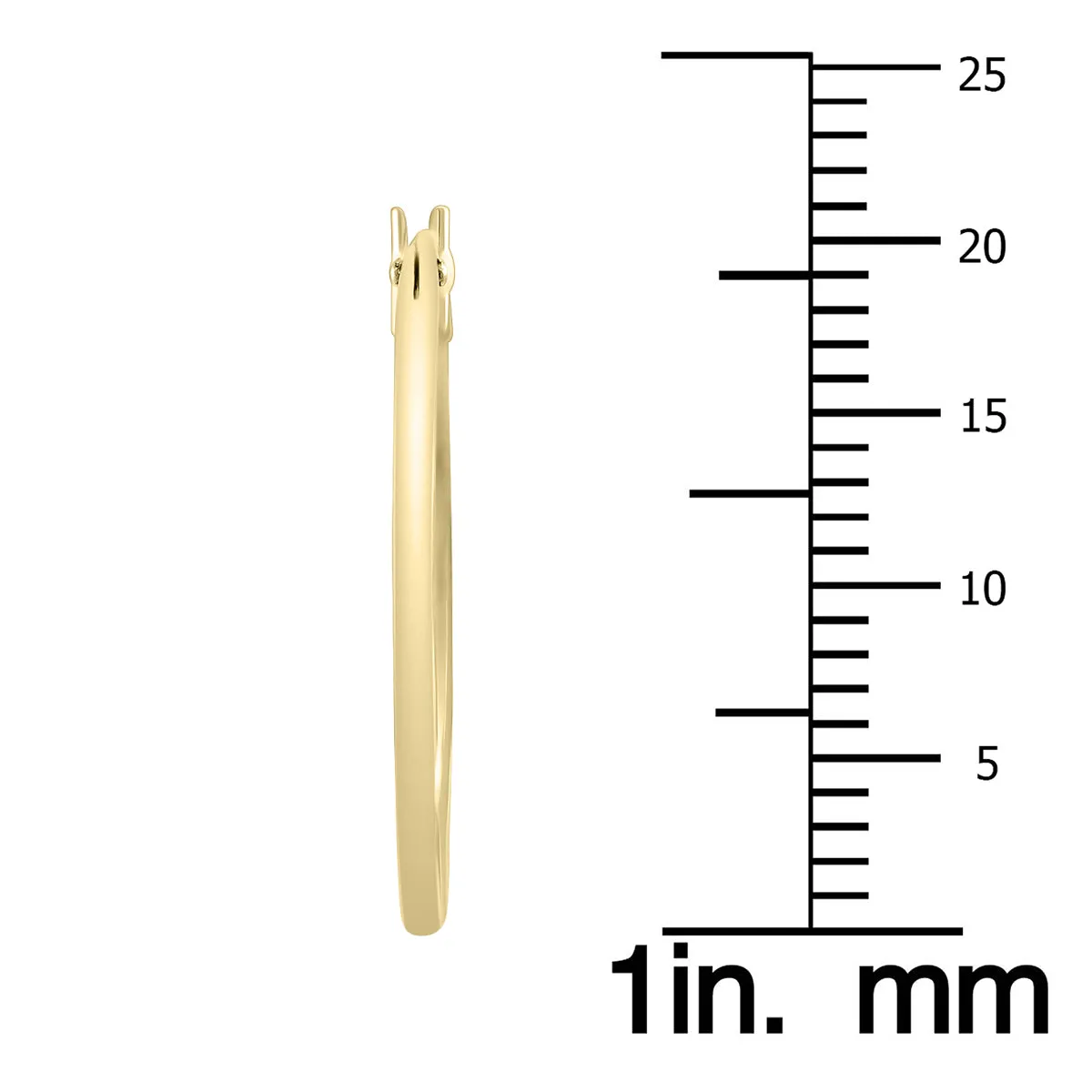 14K Yellow Gold 21Mm Hoop Earrings (1.5Mm Gauges)