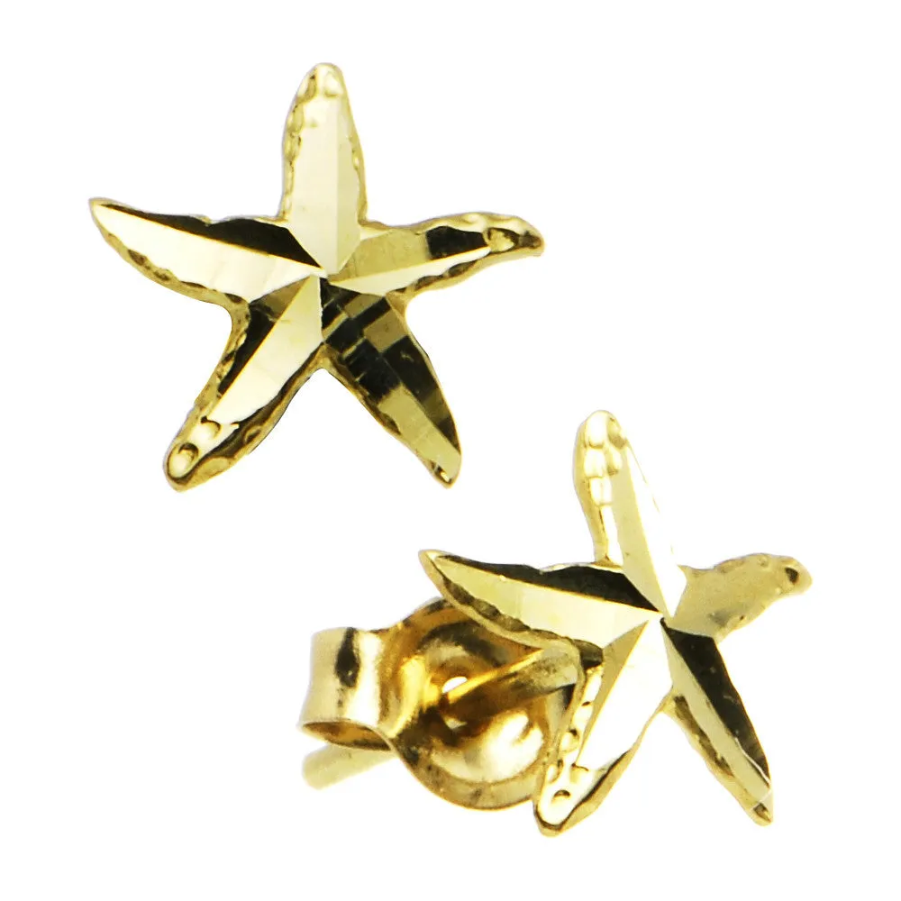 14kt Yellow Gold Starfish Stud Earrings