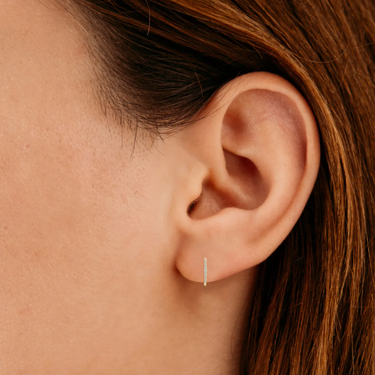 1/5 Ctw Lab Grown Diamond Huggies Hoop Earrings In 10K Yellow Gold