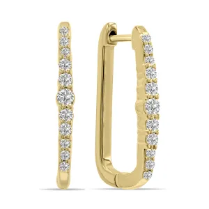 1/5 Ctw Lab Grown Diamond Huggies Hoop Earrings In 10K Yellow Gold