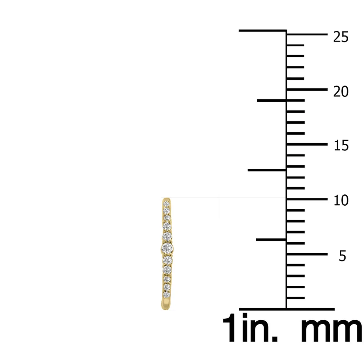 1/5 Ctw Lab Grown Diamond Huggies Hoop Earrings In 10K Yellow Gold