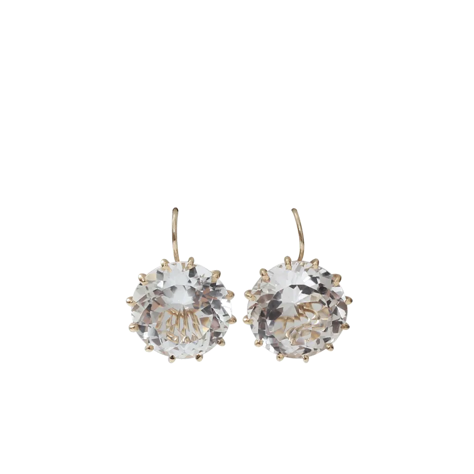 15MM Rock Crystal Drop Earrings