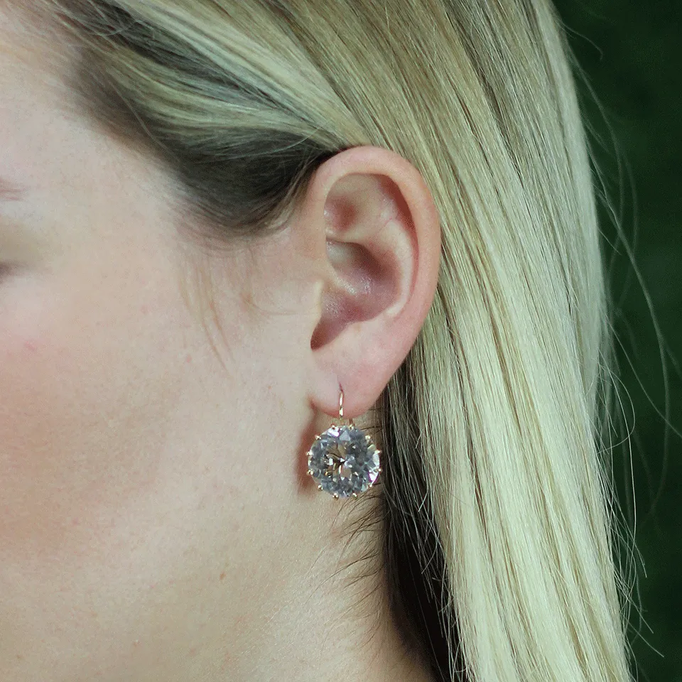 15MM Rock Crystal Drop Earrings