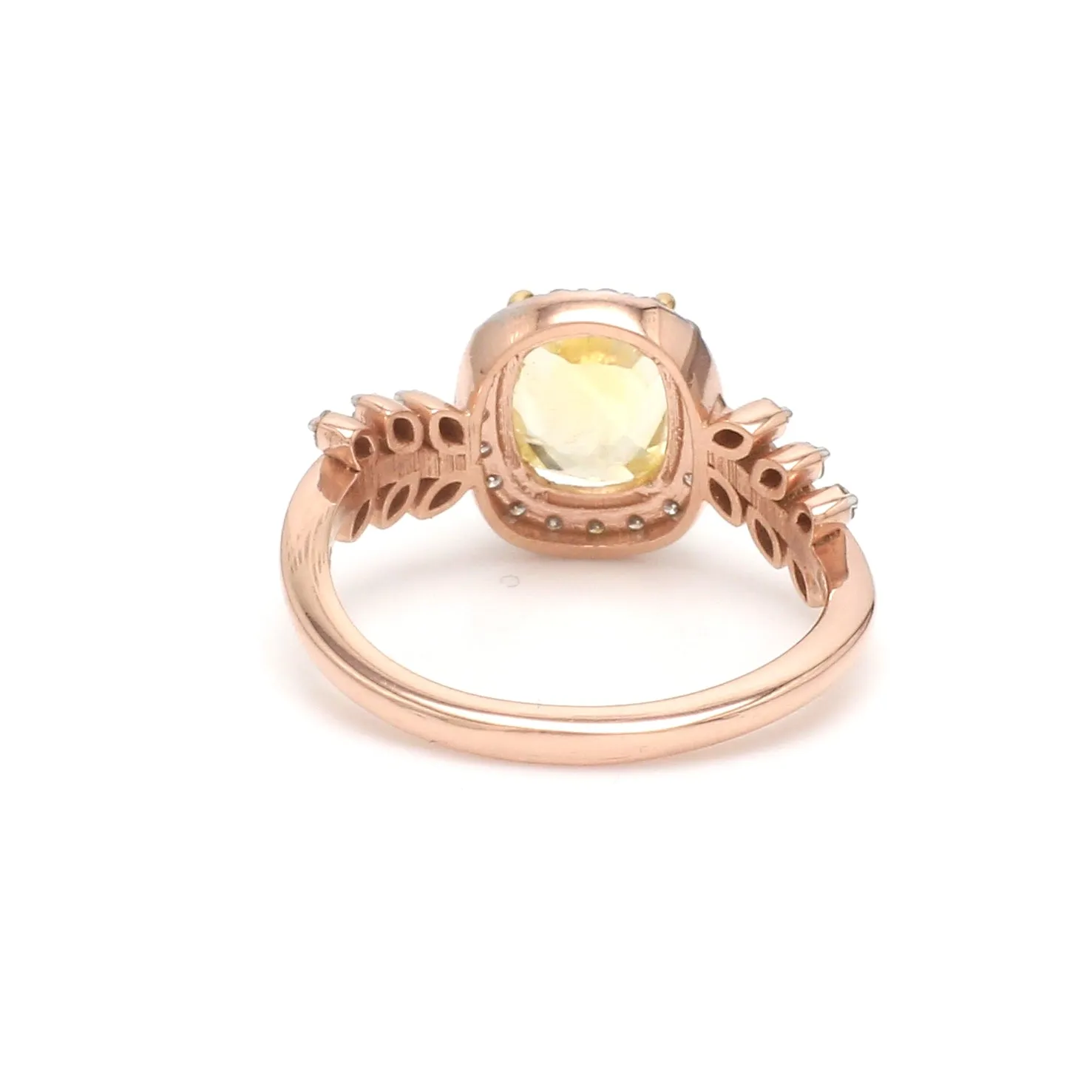 1.75cts. Yellow Sapphire 18K Rose Gold Diamond Ring for Women JL AU 1356R