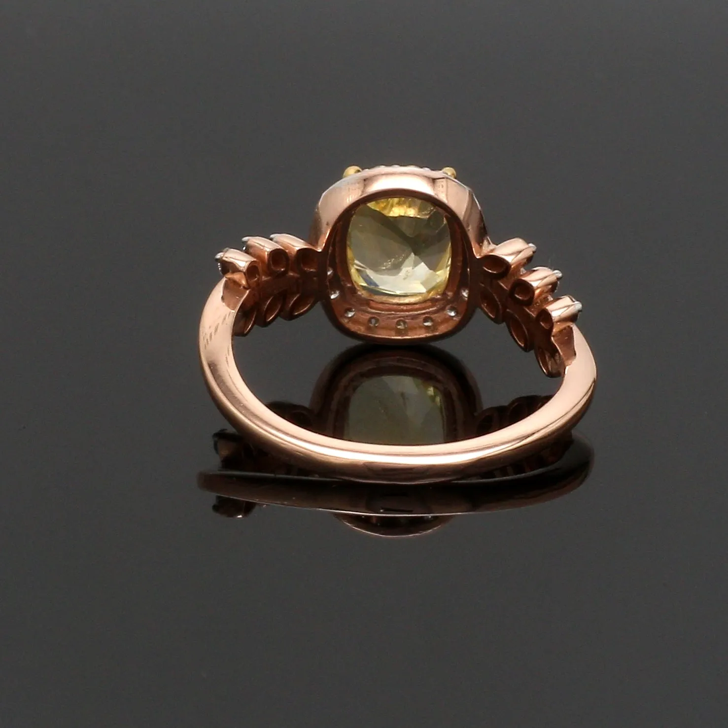 1.75cts. Yellow Sapphire 18K Rose Gold Diamond Ring for Women JL AU 1356R