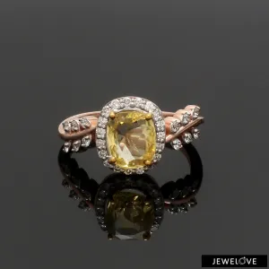 1.75cts. Yellow Sapphire 18K Rose Gold Diamond Ring for Women JL AU 1356R
