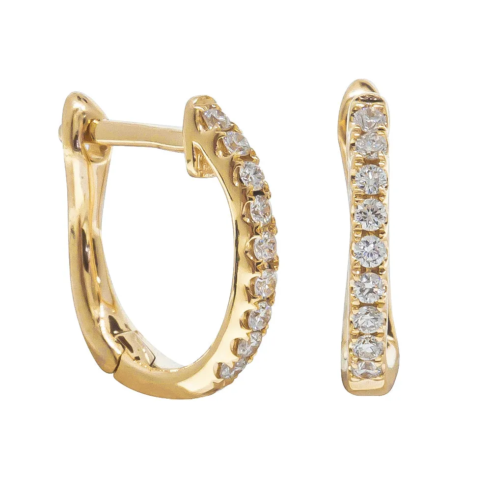 18ct Yellow Gold .11ct Diamond Cosy Earrings